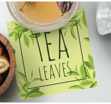 Sous verre citation motif feuilles de thé - TenStickers