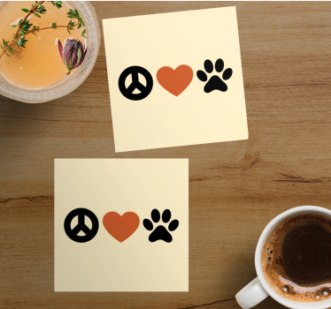 Sous verre citation paix amour animaux - TenStickers