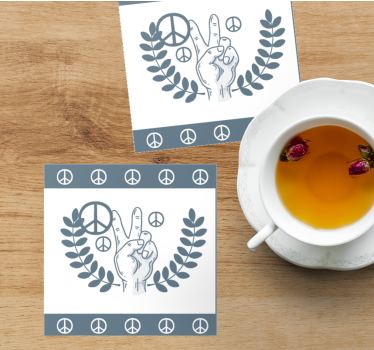 Sous verre citation symbole de la paix et de la victoire - TenStickers