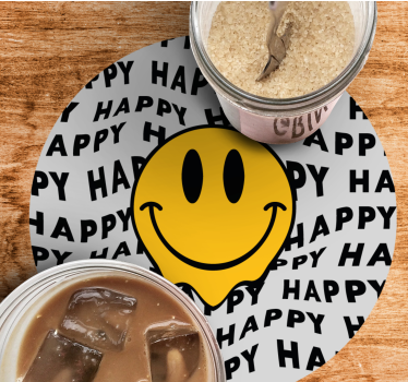 Sous verre citation visage souriant et bonheur - TenStickers