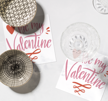 Sous verre citation graphiques de coeur de la saint-valentin - TenStickers