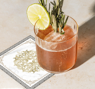 Sous verre élégant baroque doré - TenStickers
