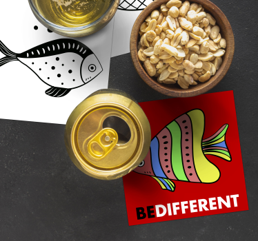 Sous-verre Poisson Sois différent - TenStickers