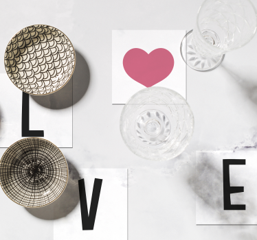Sous-verre texte Love - TenStickers