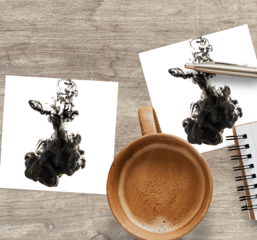 Sous verre tourbillon d'encre noire fluide - TenStickers