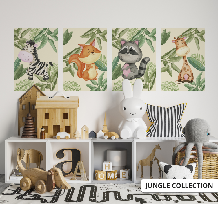 Affiche animale de raton laveur de la jungle - TenStickers