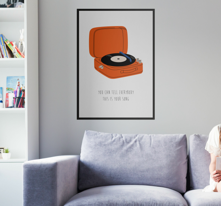 Poster tourne-disque vintage personnalisable - TenStickers