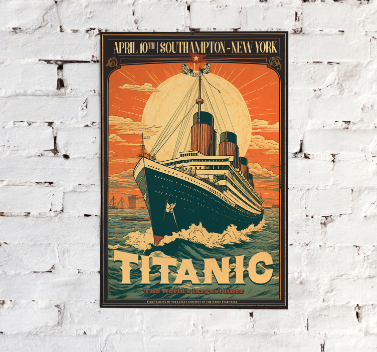 Poster vintage le voyage inaugural du Titanic - TenStickers