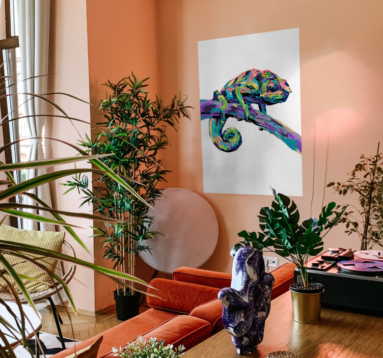 Impression abstraite d'affiche de caméléon - TenStickers