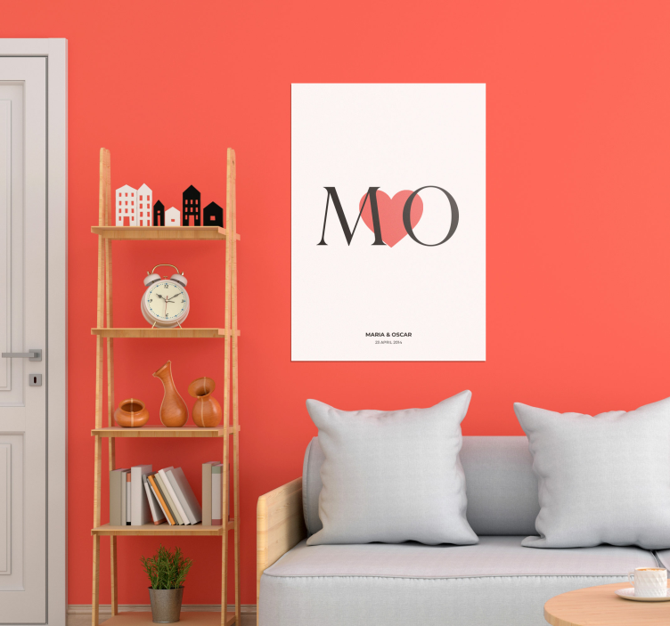 Initiales amour personnalisé affiche personnalisable - TenStickers
