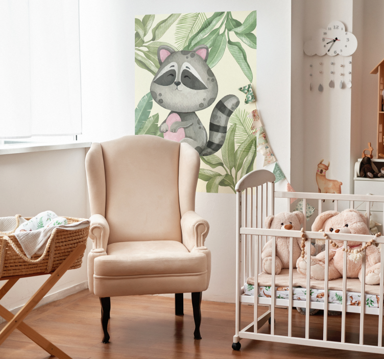 Affiche animale de raton laveur de la jungle - TenStickers