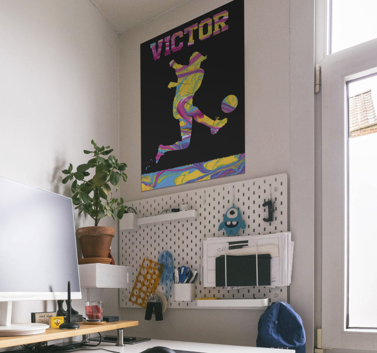 Affiche de coup de pied de joueur de football - TenStickers