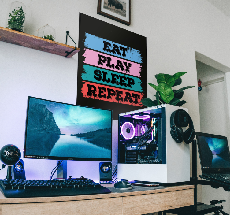 Jeu manger dormir affiche imprimer - TenStickers