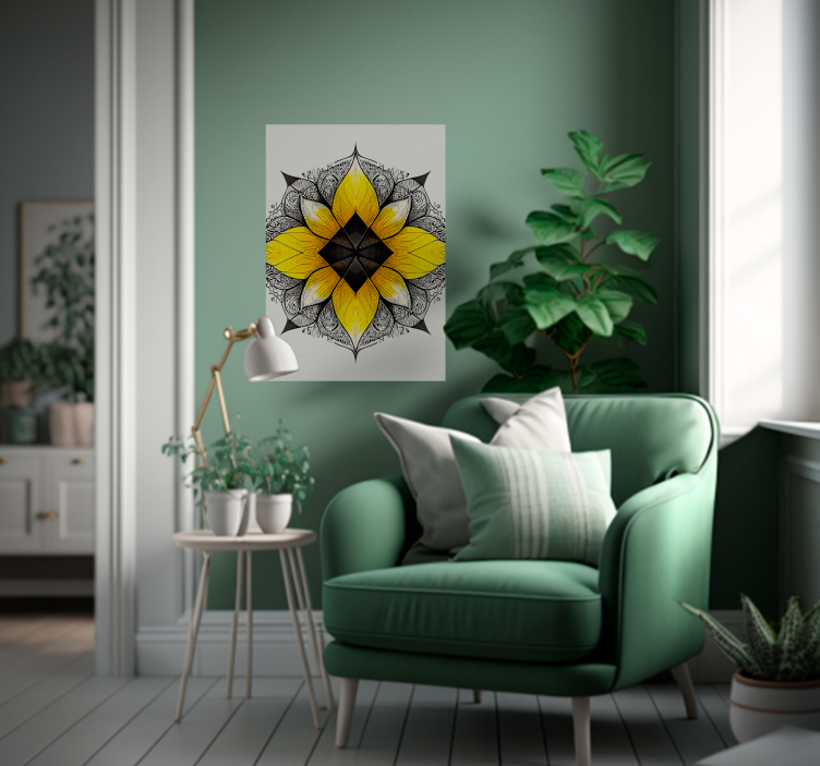 Affiche zen mandala floral - TenStickers