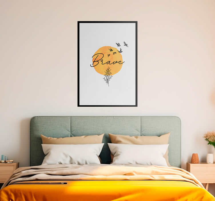 Poster chambre adulte mot Brave - TenStickers