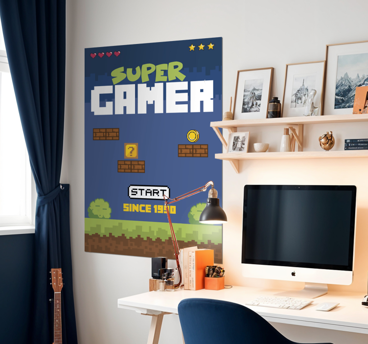 Poster jeux vidéo style rétro super gamer - TenStickers
