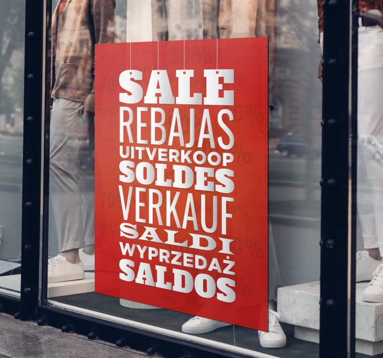 Poster promotion de vente différentes langues - TenStickers