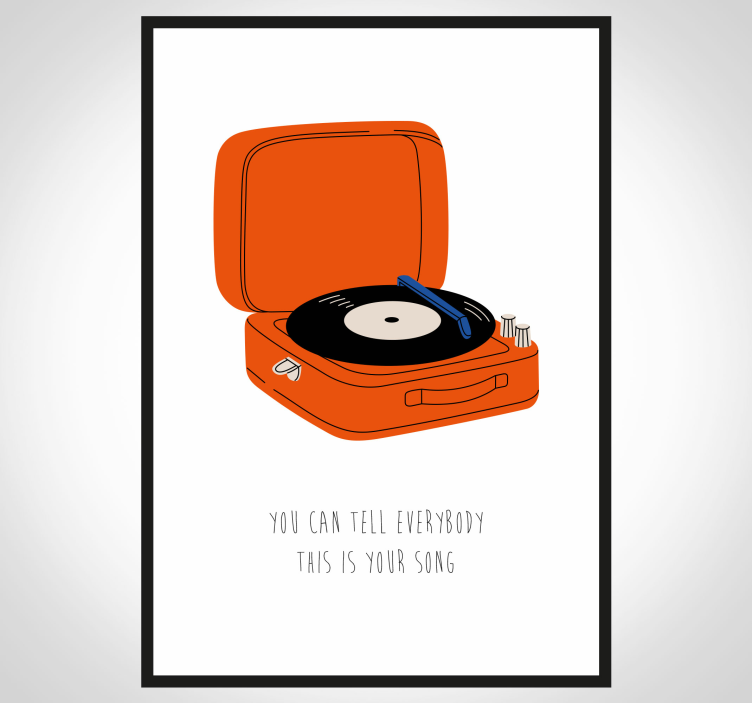 Poster tourne-disque vintage personnalisable - TenStickers
