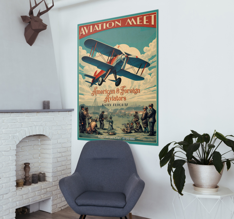Poster vintage réunion d'aviation - TenStickers