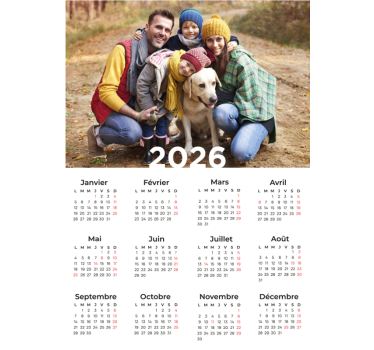 Poster personnalisable calendrier 2026 - TenStickers
