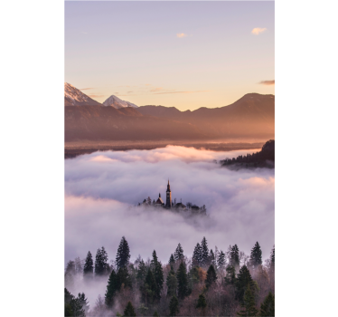 Poster paysages château de montagne enchanteur - TenStickers