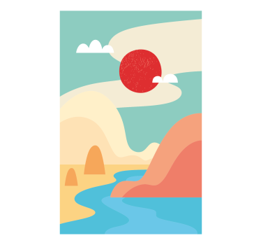 Poster paysages scène de nature abstraite - TenStickers