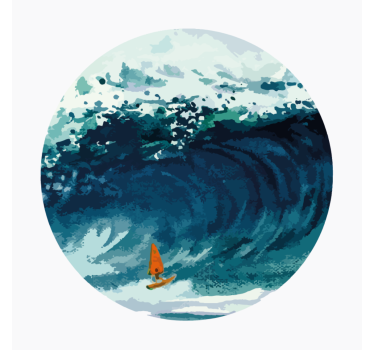 Poster paysages surfeur à la planche - TenStickers