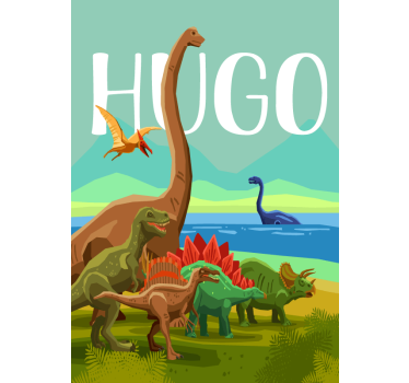Affiche de nom personnalisé de dinosaure - TenStickers