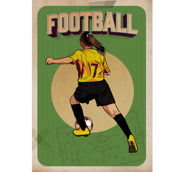 Affiche rétro de football féminin - TenStickers
