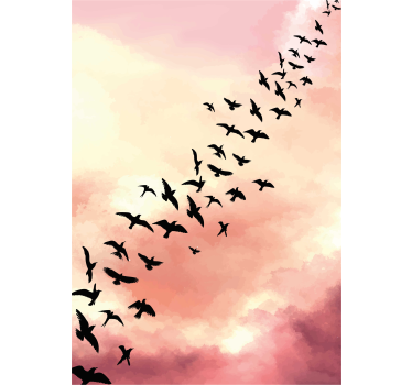 Poster salon oiseaux volants - TenStickers