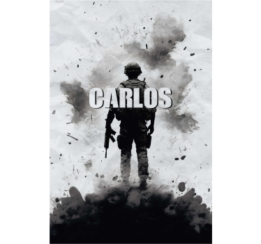 Poster chambre ado nom soldat de guerre - TenStickers