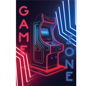 Poster chambre ado machine de jeux néon - TenStickers