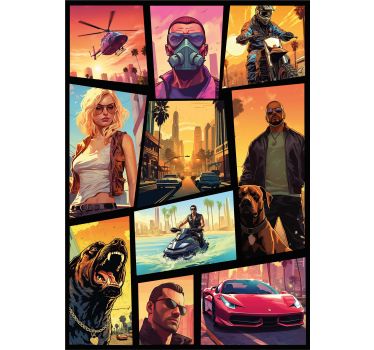 Poster chambre ado aventure collage d'action - TenStickers