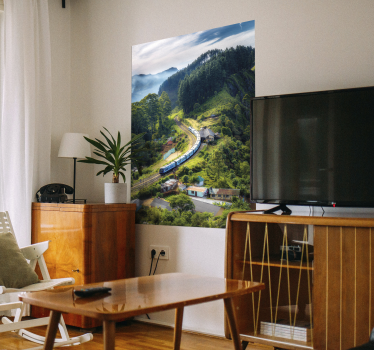 Affiche de train de paysage - TenStickers