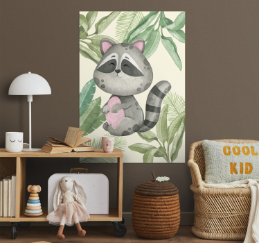 Affiche animale de raton laveur de la jungle - TenStickers