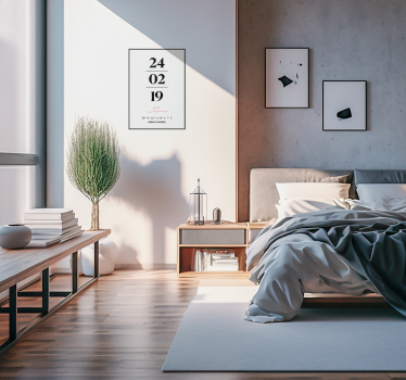 Poster amour personnalisable dates coordonées - TenStickers