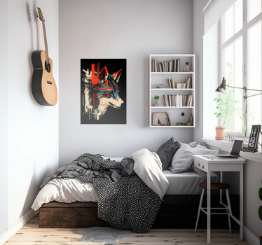 Affiche murale abstraite d'art de loup - TenStickers