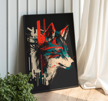 Affiche murale abstraite d'art de loup - TenStickers