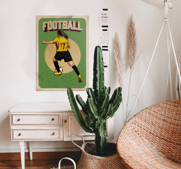 Affiche rétro de football féminin - TenStickers
