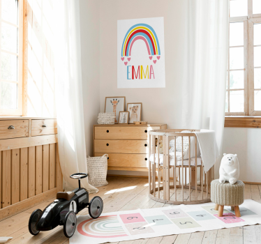 Arc-en-ciel avec affiche de nom personnalisée - TenStickers
