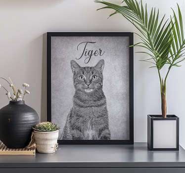 Poster animaux dessin personnalisé en noir et blanc - TenStickers