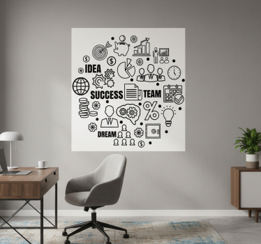 Poster bureau idéogramme d'entreprise - TenStickers