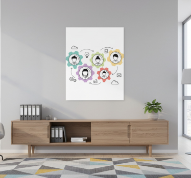Poster bureau moteur de collaboration - TenStickers