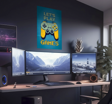 Poster chambre ado Jouons à des jeux - TenStickers