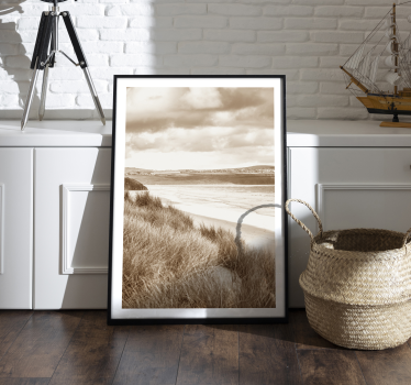Poster paysage côtier tons sépia - TenStickers