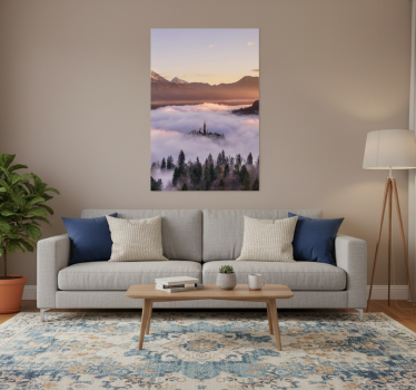 Poster paysages château de montagne enchanteur - TenStickers