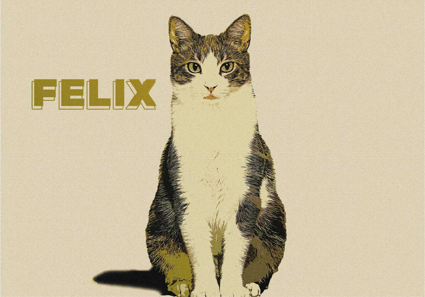 Poster animaux illustration personnalisée demi ton - TenStickers