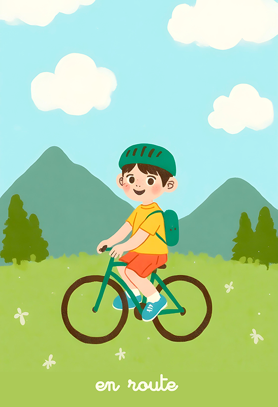 Poster enfant cyclisme en route - TenStickers