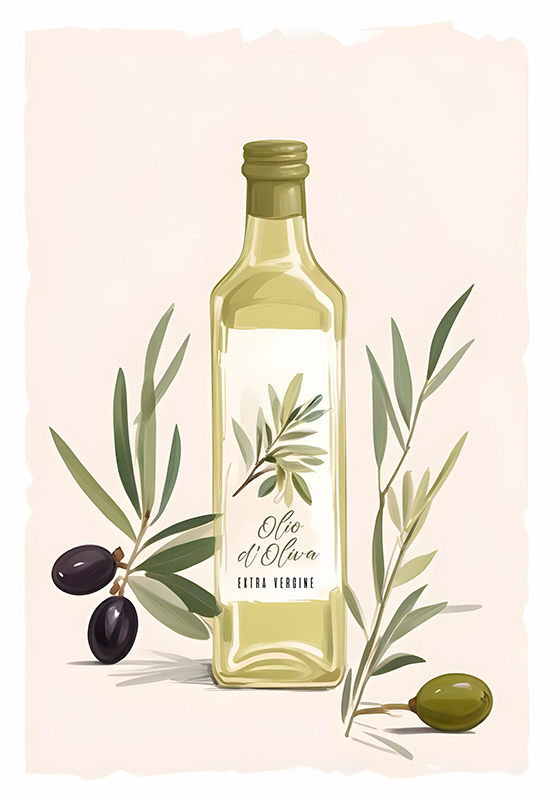 Poster bouteille d'huile d'olive - TenStickers