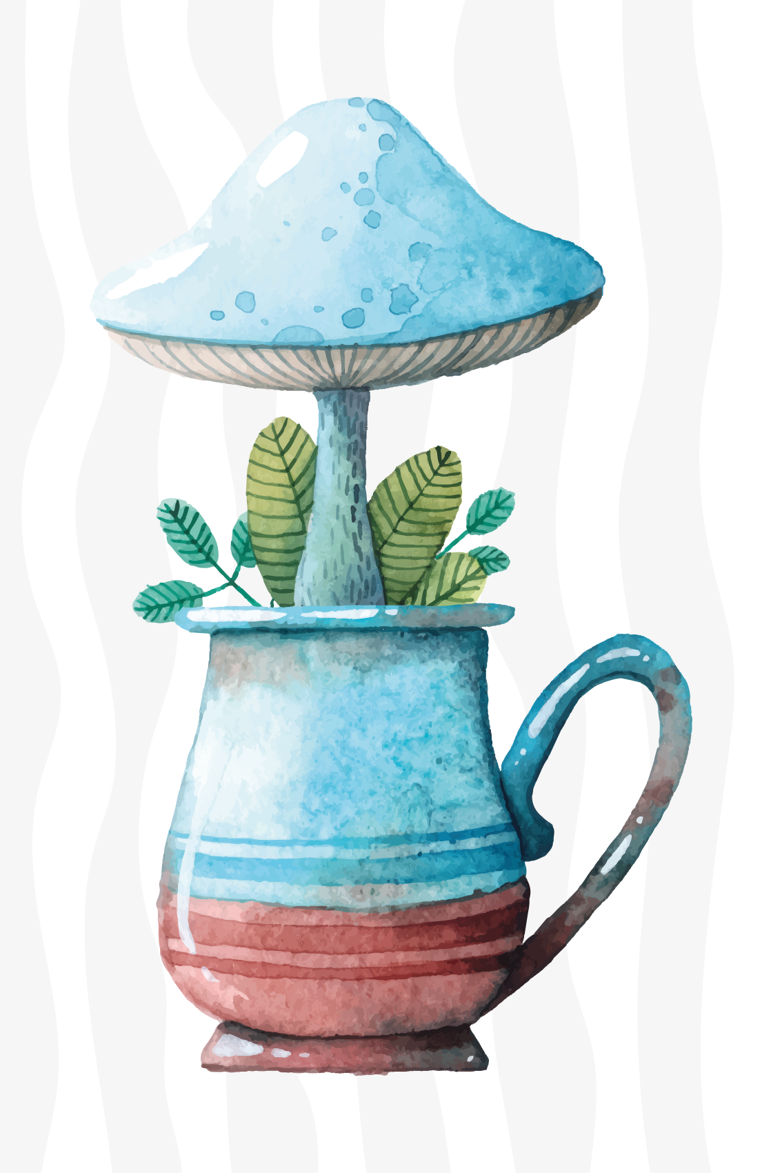 Poster cuisine design champignon mignon dans tasse - TenStickers